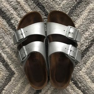 Silver Metallic Birkenstock